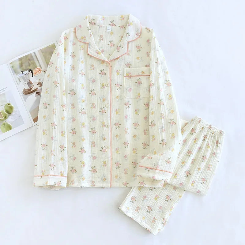 allvariants:: Floral pajama set on a white background
