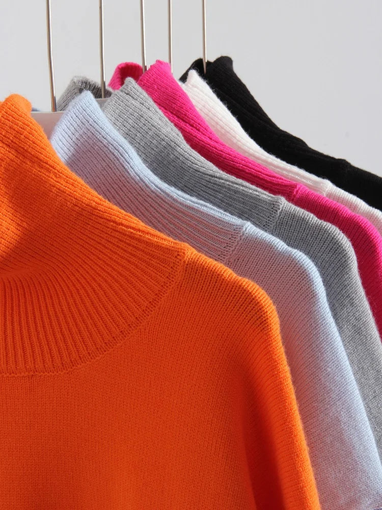 Loose Turtleneck Knit Sweater