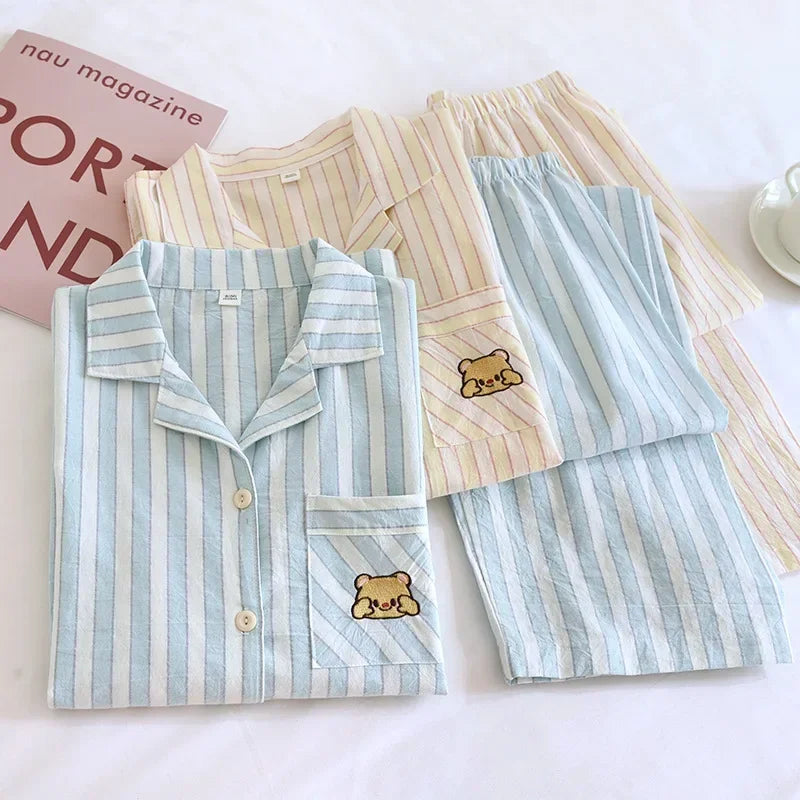 Women’s Striped Cotton Pajama Set