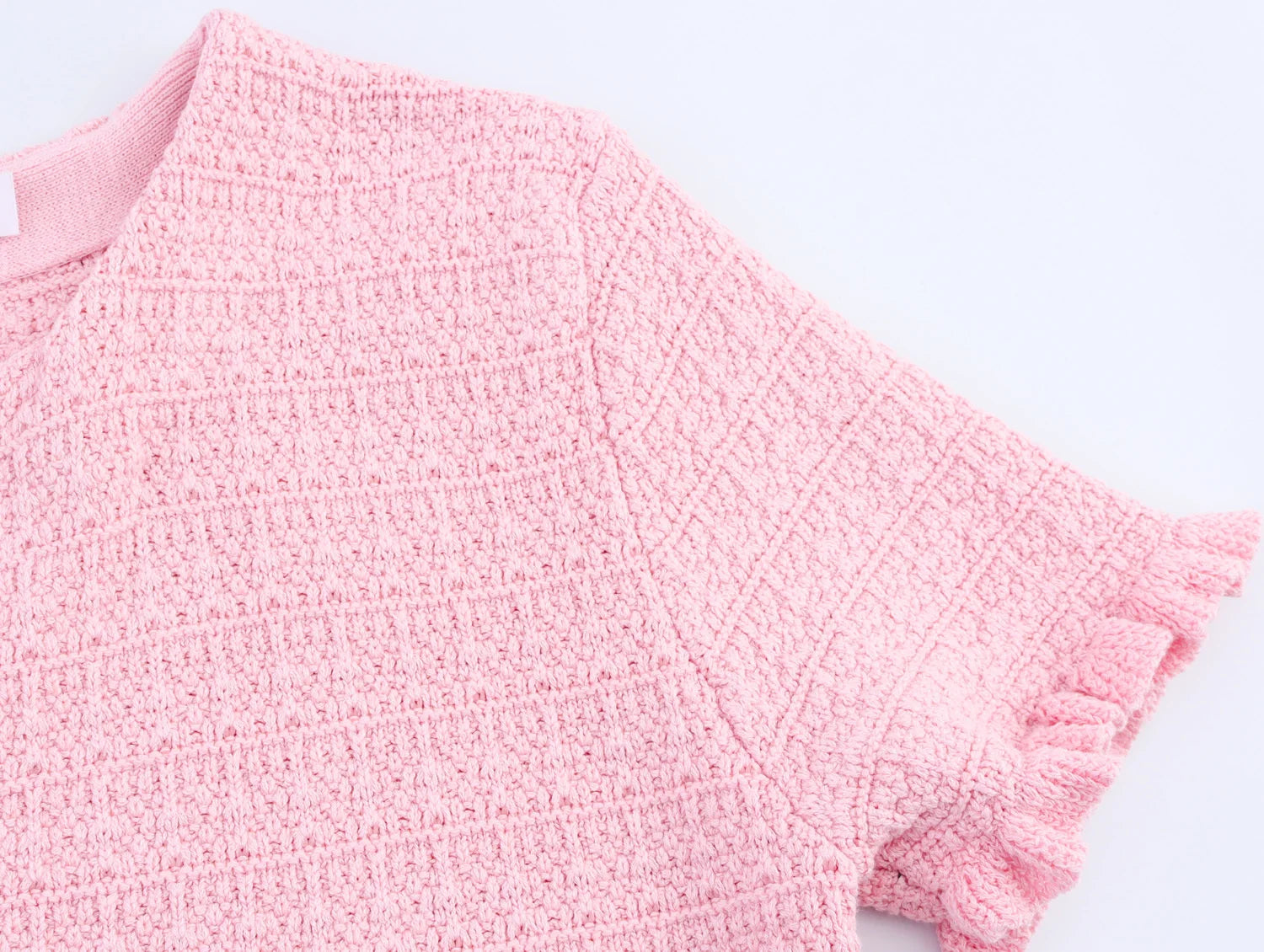 Short-Sleeve Knit Button Cardigan