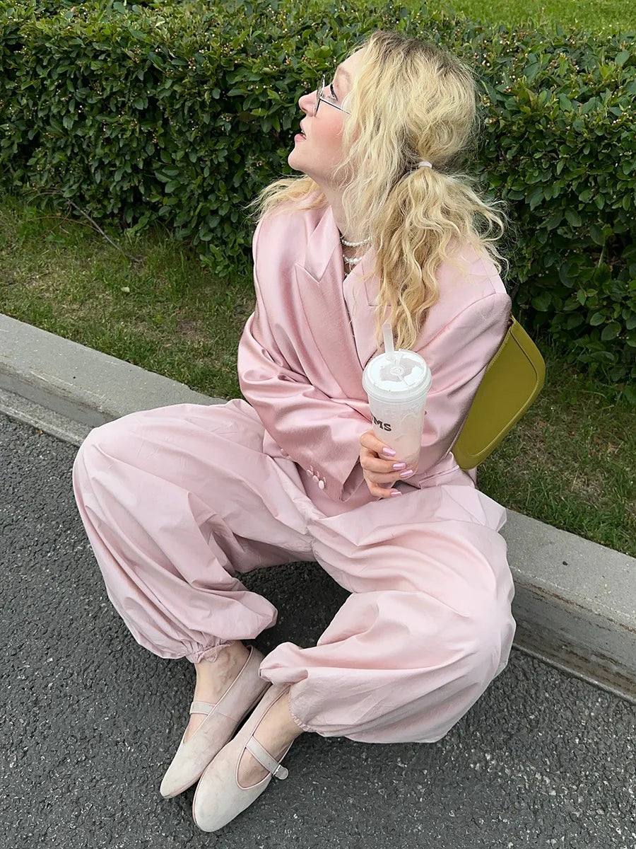 High Waist Wide-Leg Patchwork