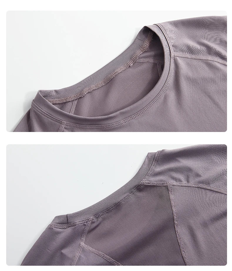 Two-Piece Yoga Set Long Sleeve Top & High Waist Pants