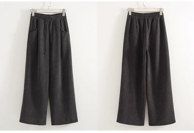 High Waist Corduroy Fleece Pants