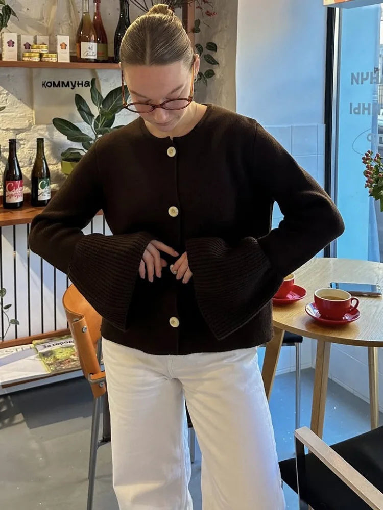 Ribbed Patchwork Knit Cardigan