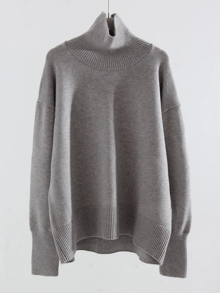 Loose Turtleneck Knit Sweater