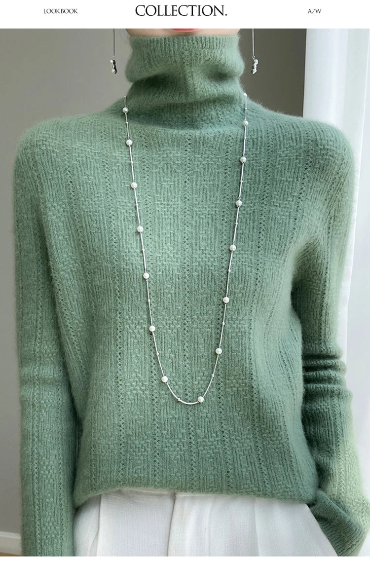 Women’s 100% Wool Pile-Collar Sweater