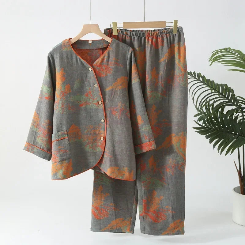 Women’s 100% Cotton Jacquard Pajama Set