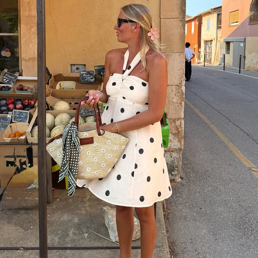 Strapless Polka Dot Dress