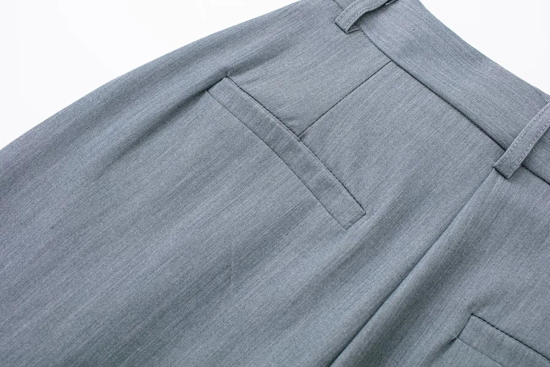 High Waist Front-Pleat Straight-Leg Trousers for Women