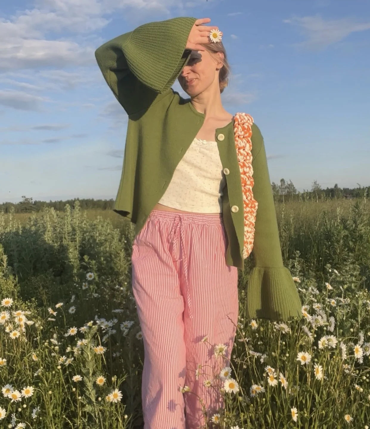 Ribbed Patchwork Knit Cardigan