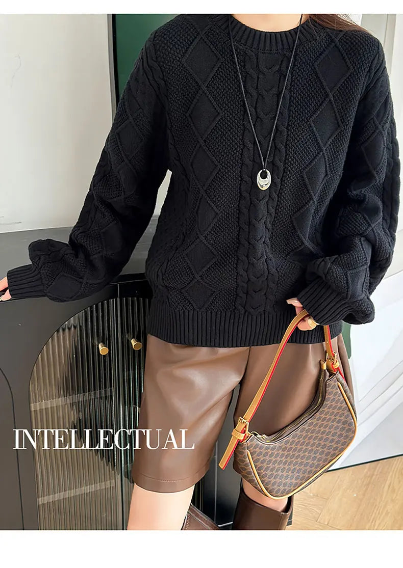 Women’s 100% Cotton Twisted Flower Sweater