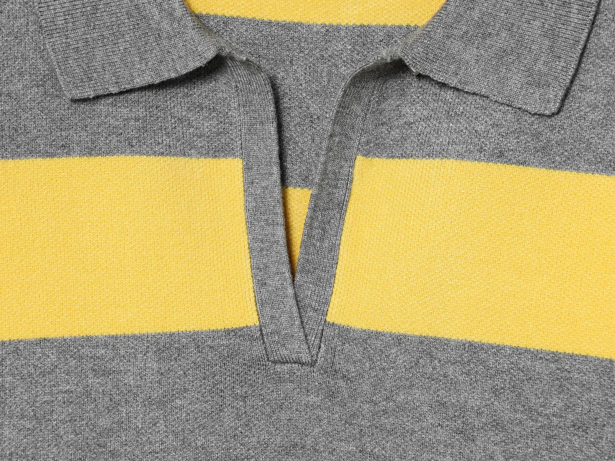 Striped Knit Polo Sweater