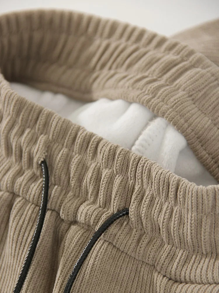 High Waist Corduroy Fleece Pants