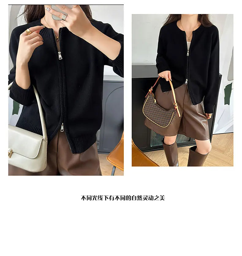 Women’s 100% Cotton Zip-Up Cardigan