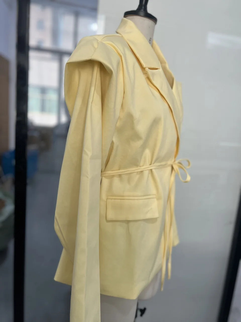 Lace-Up Lapel Suit Jacket