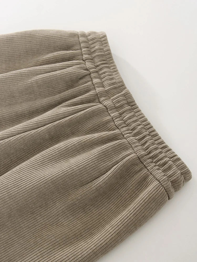 High Waist Corduroy Fleece Pants