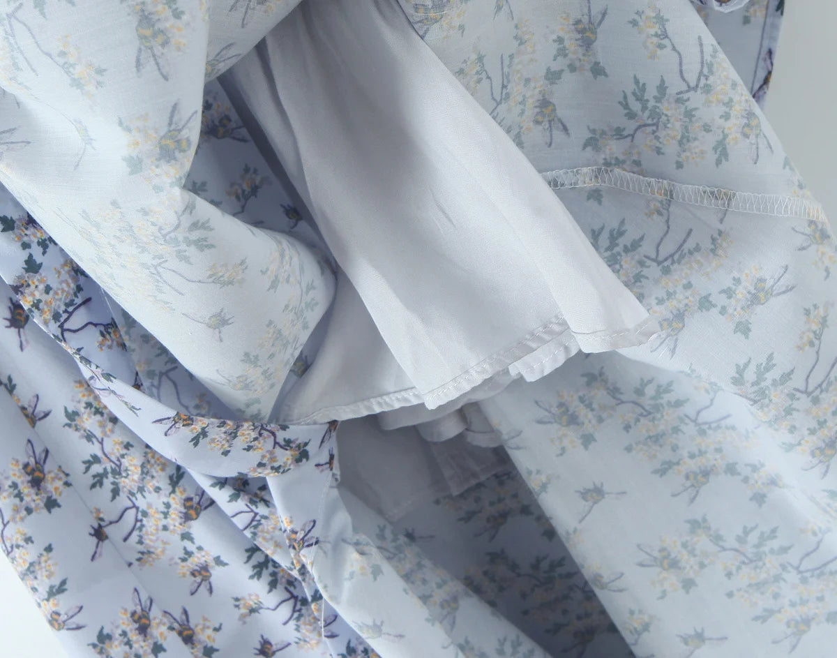 Floral Halter Backless A-Line Midi Dress