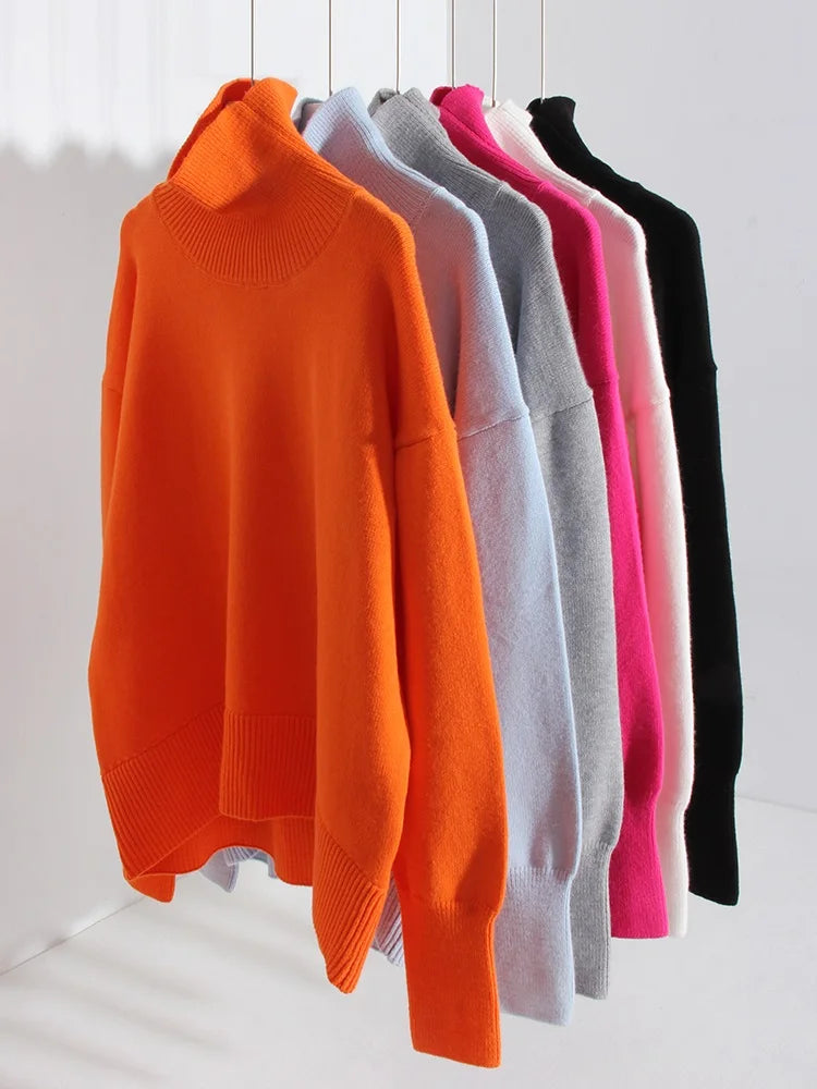 Loose Turtleneck Knit Sweater