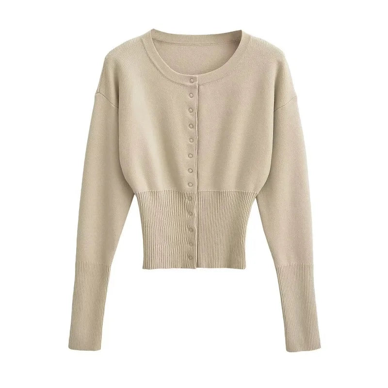 Slim Fit Short Knit Cardigan