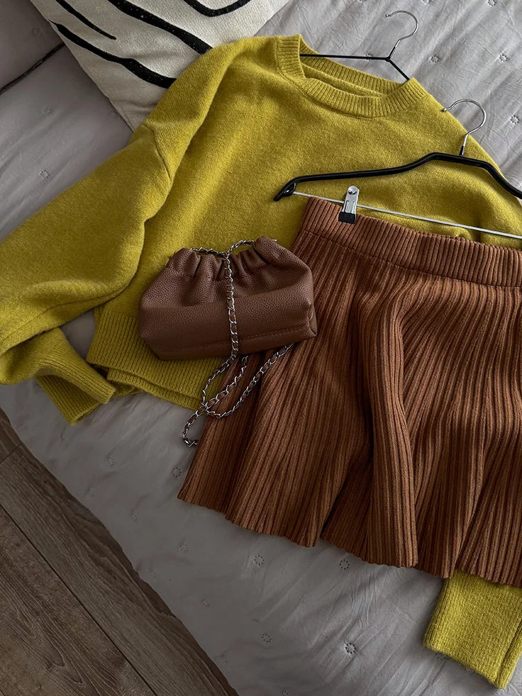 Knit Sweater & Mini Skirt Co-Ord