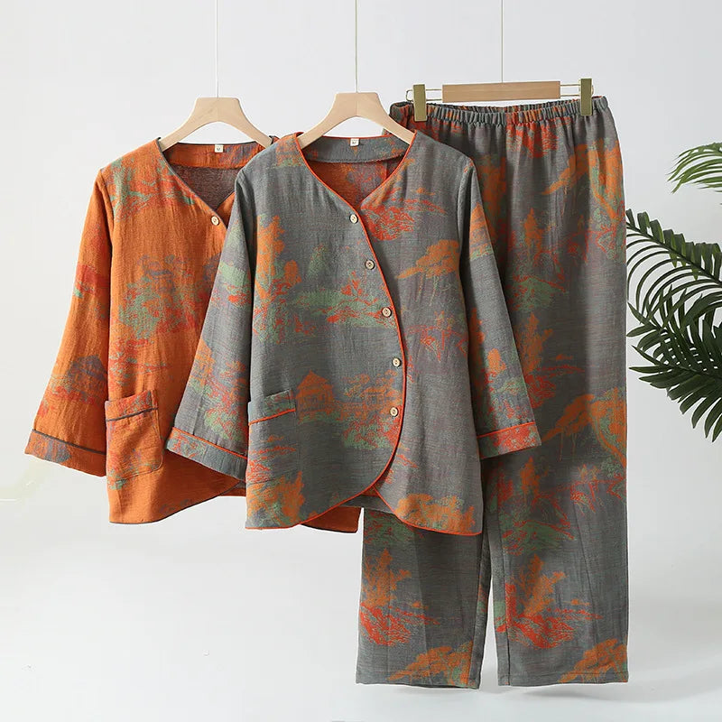 Women’s 100% Cotton Jacquard Pajama Set