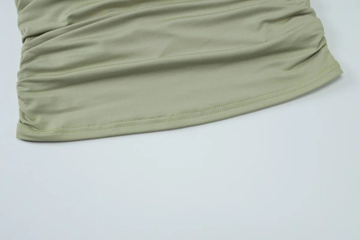 One-Shoulder Slim Fit Short-Sleeve Top