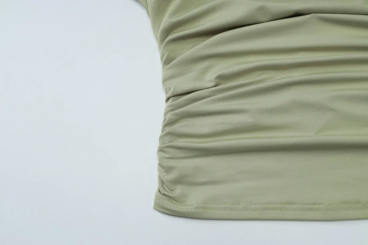 One-Shoulder Slim Fit Short-Sleeve Top