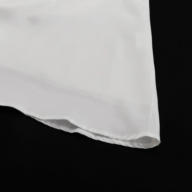 White Satin Backless A-Line Dress