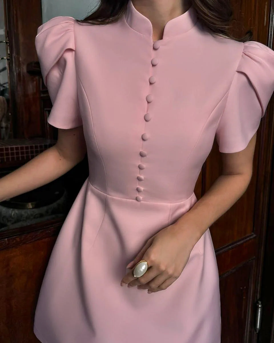 Ruffled Patchwork Mini Dress