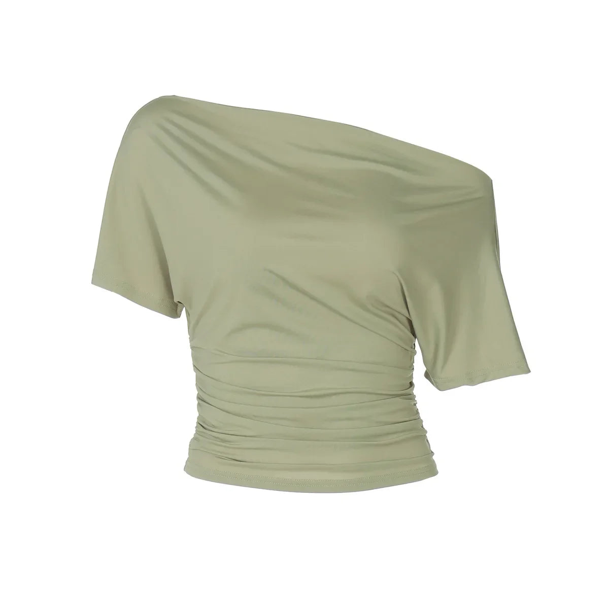 One-Shoulder Slim Fit Short-Sleeve Top