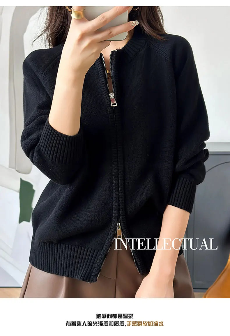 Women’s 100% Cotton Zip-Up Cardigan