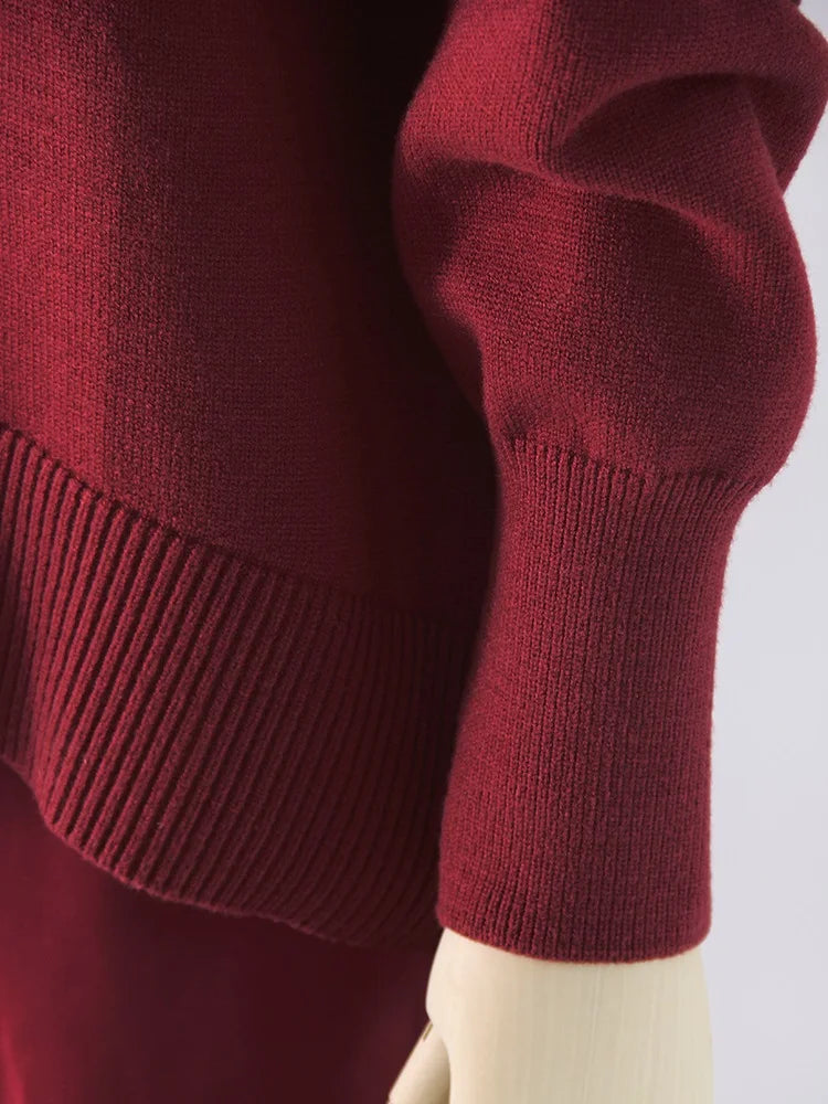 Loose Turtleneck Knit Sweater