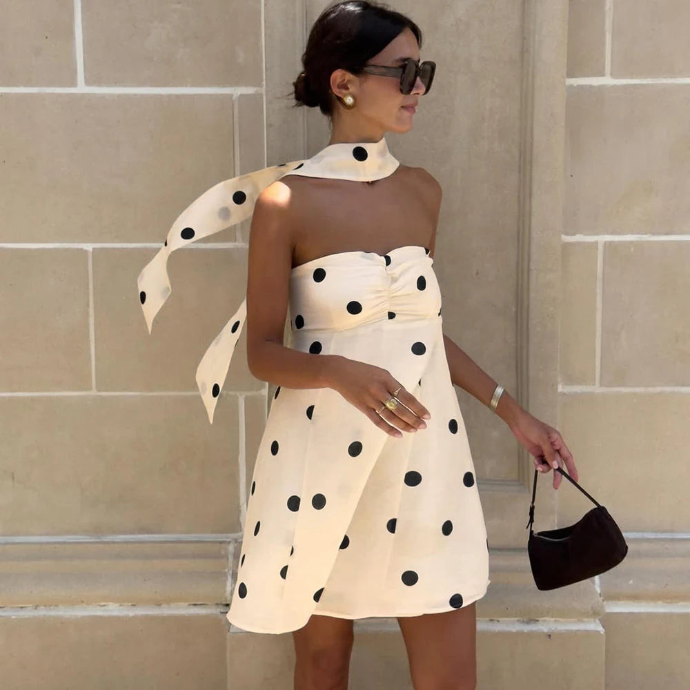 Strapless Polka Dot Dress