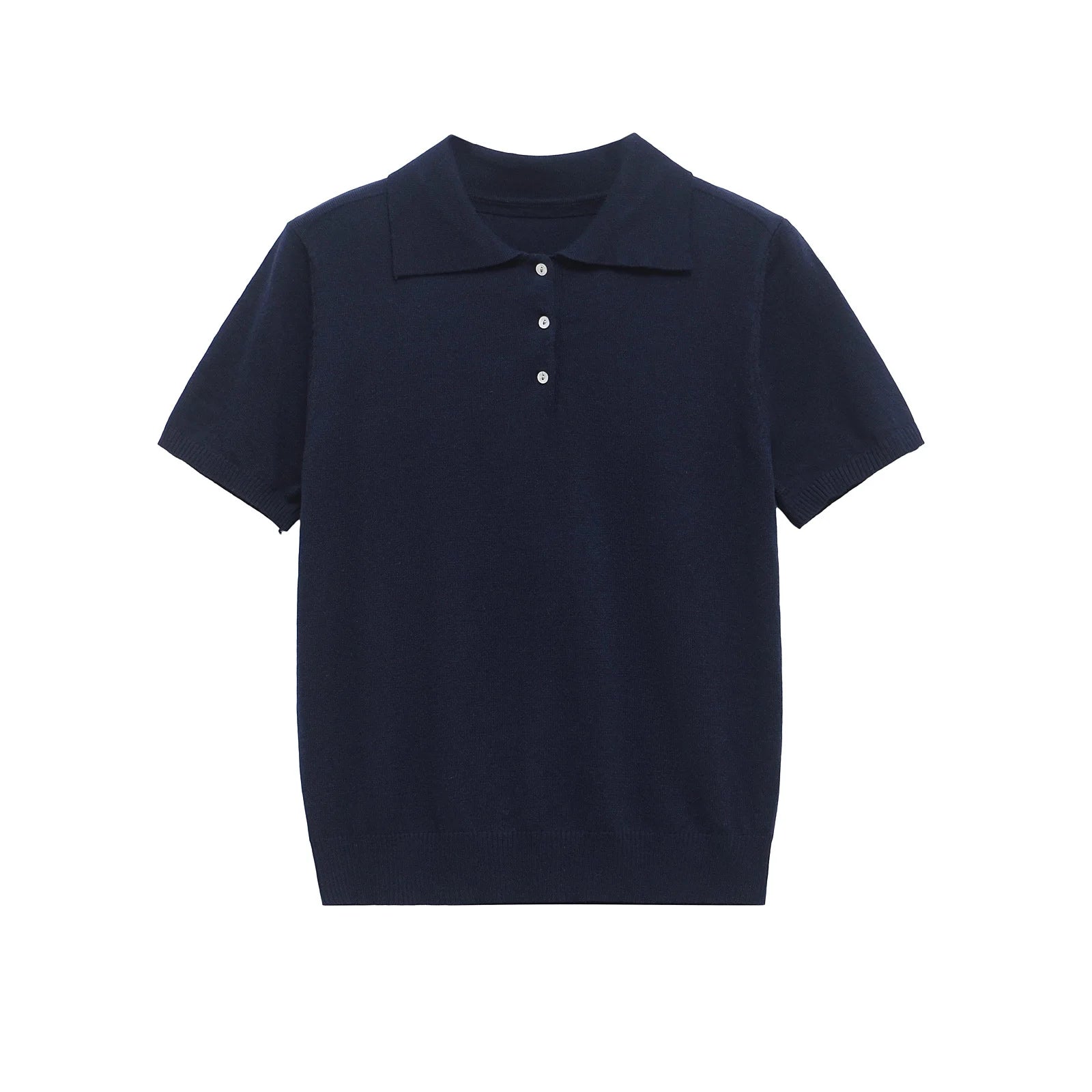 Navy blue:: polo shirt on a white background