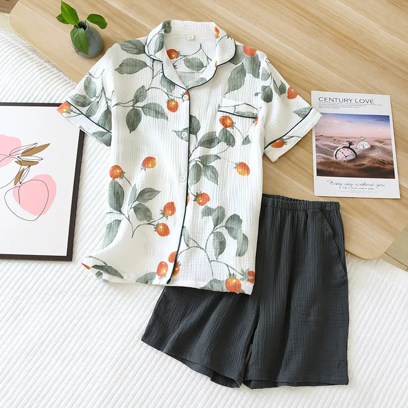 Women’s Breathable Cotton Crepe Pajama Set