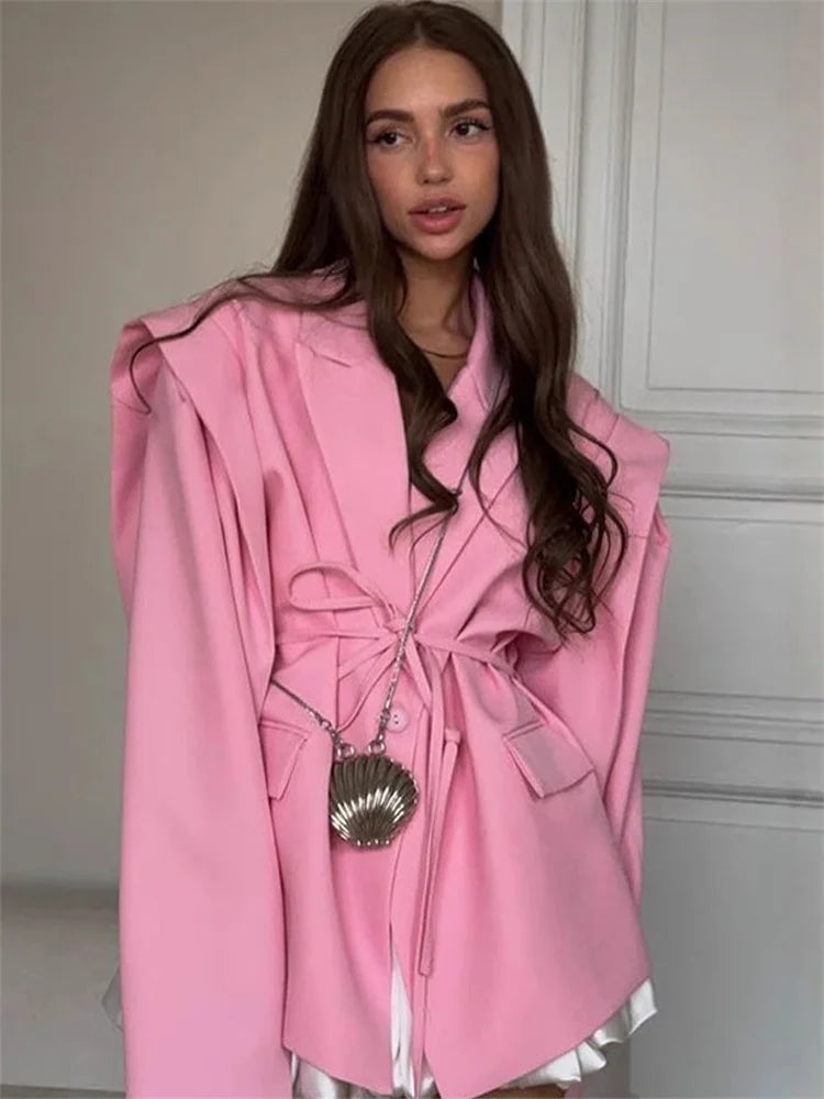 Lace-Up Lapel Suit Jacket