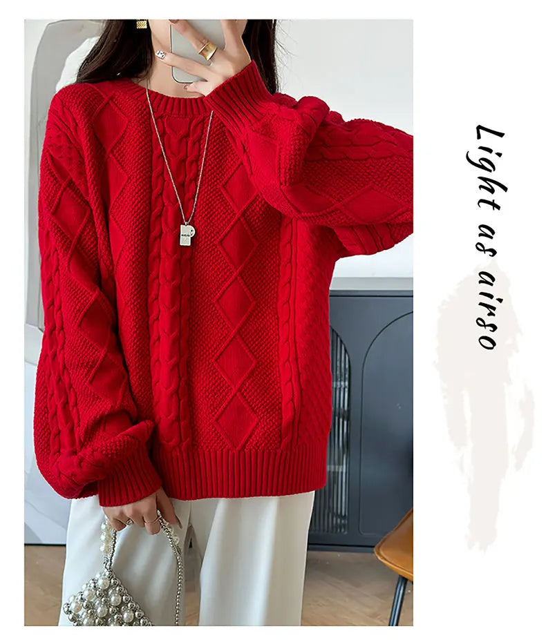 Women’s 100% Cotton Twisted Flower Sweater