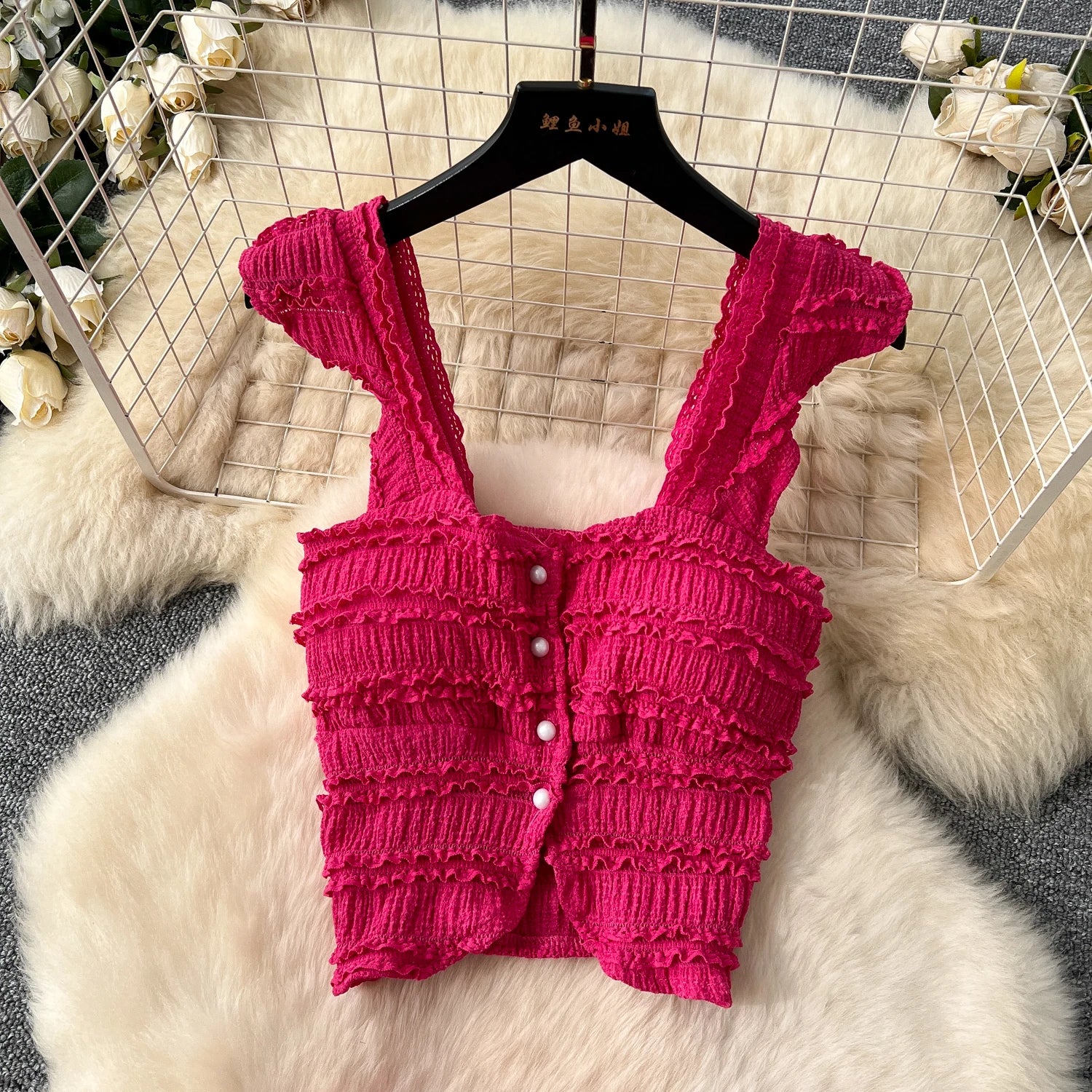 Women’s Casual Beach Two-Piece Set – Button-Front Camisole & A-Line Skirt