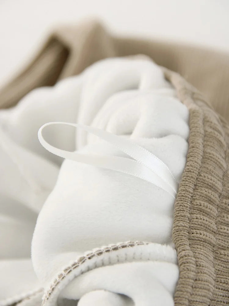 High Waist Corduroy Fleece Pants