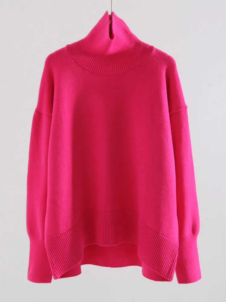 Loose Turtleneck Knit Sweater