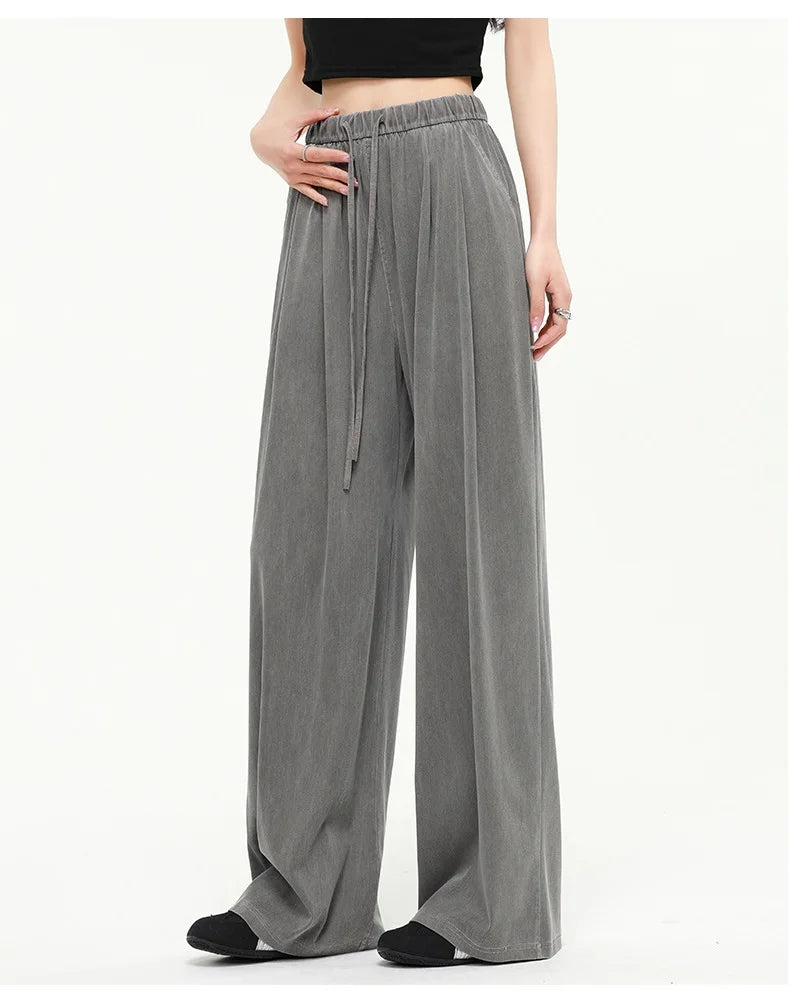 Lyocell Wide-Leg Denim Pants