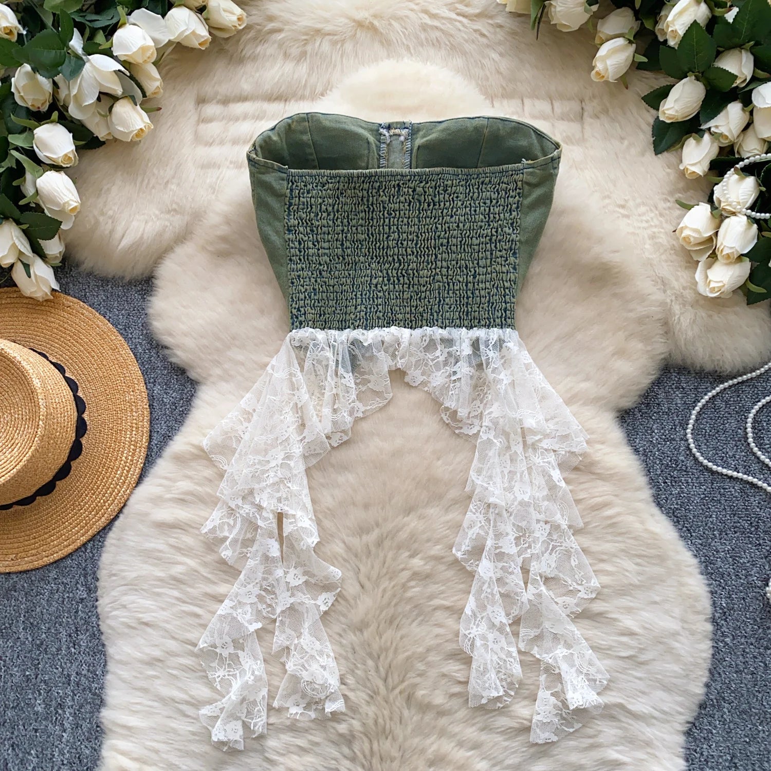 Women’s Lace Splice Denim Camisole