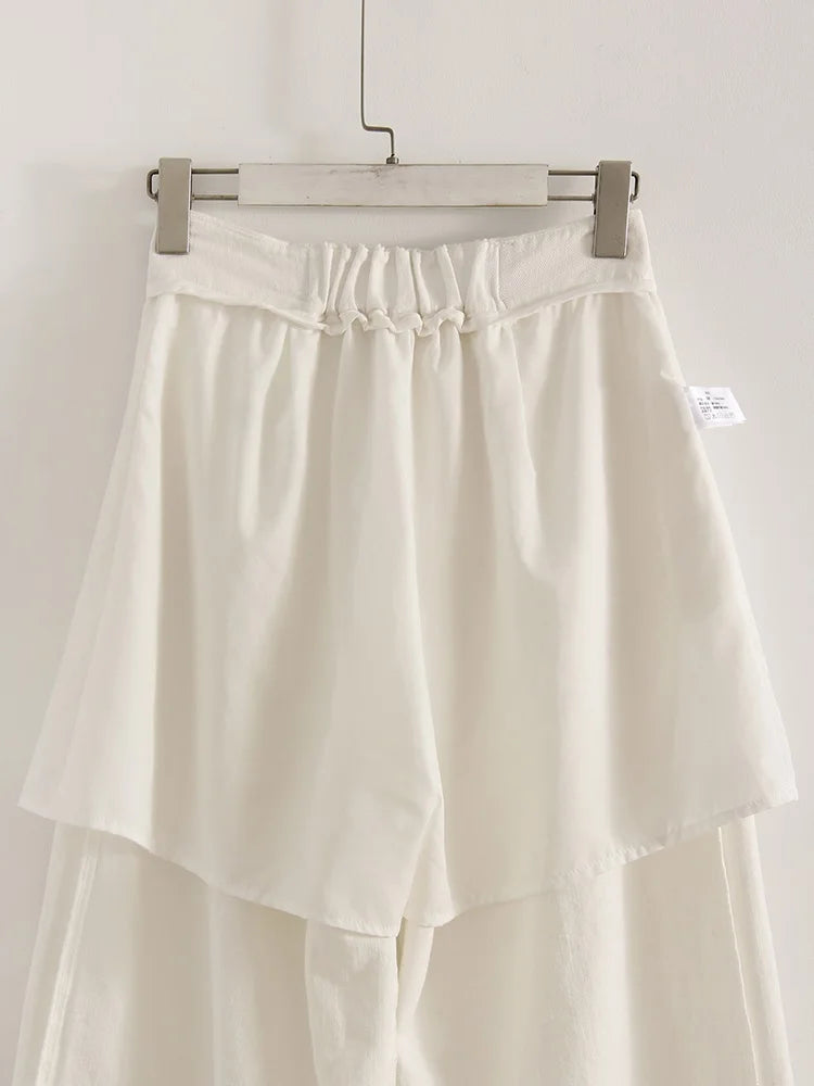 High Waist Cotton-Linen Wide Leg Pants