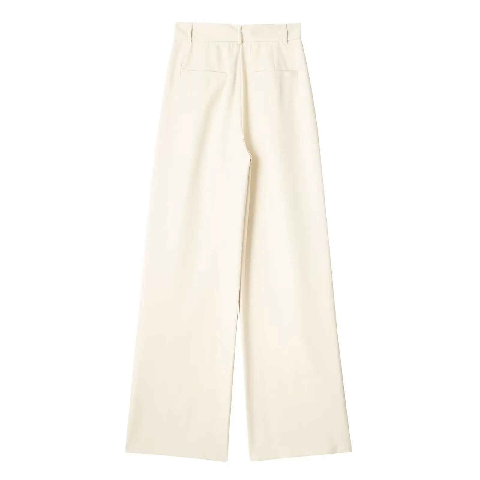 High Waist Front-Pleat Straight-Leg Trousers for Women