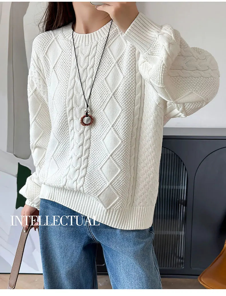 Women’s 100% Cotton Twisted Flower Sweater