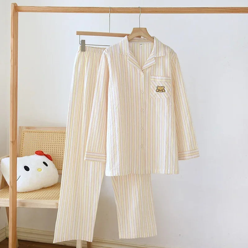 Women’s Striped Cotton Pajama Set
