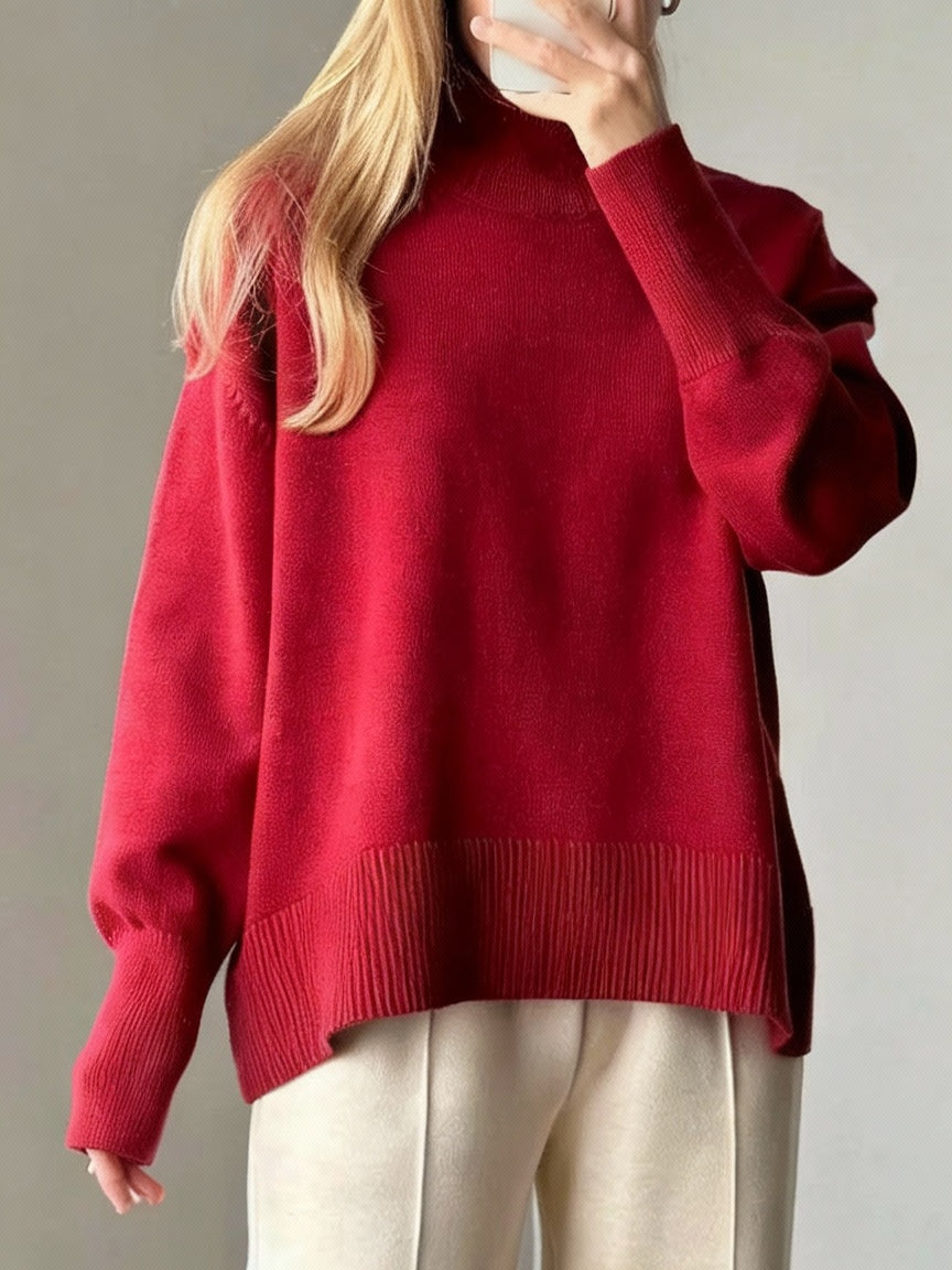 Loose Turtleneck Knit Sweater