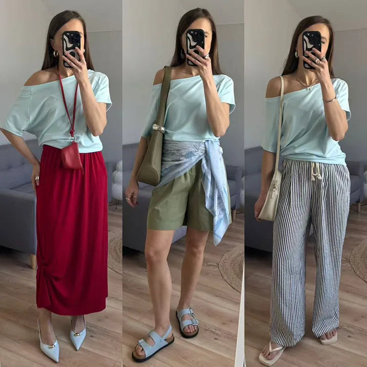 Off-Shoulder Oversized T-Shirt