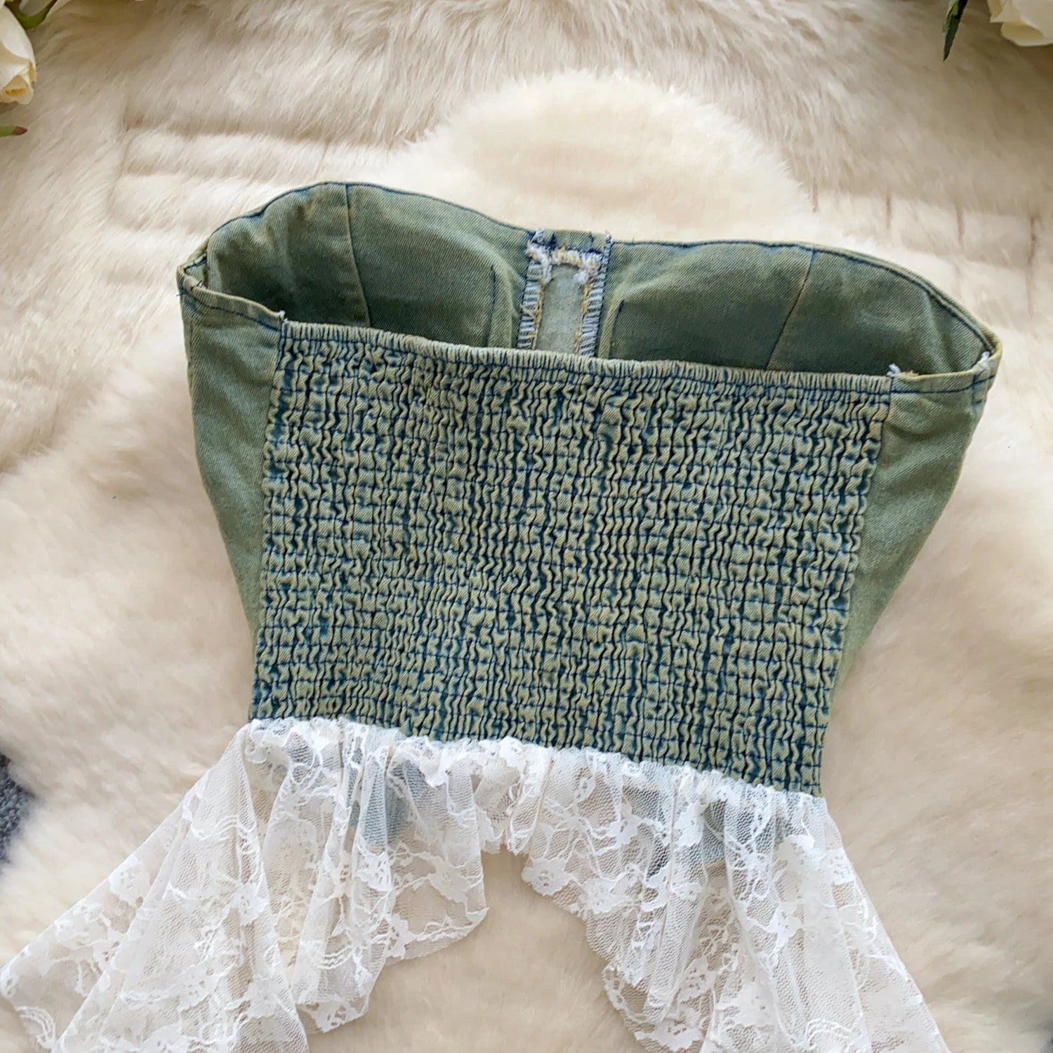 Women’s Lace Splice Denim Camisole