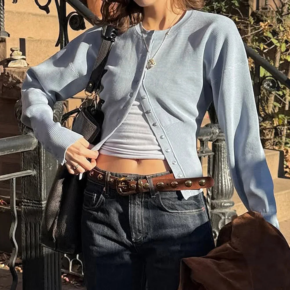 Slim Fit Short Knit Cardigan